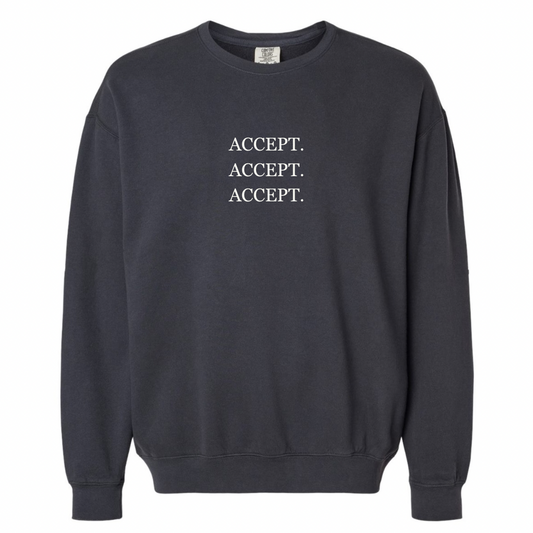 Accept Embroidered Crewneck