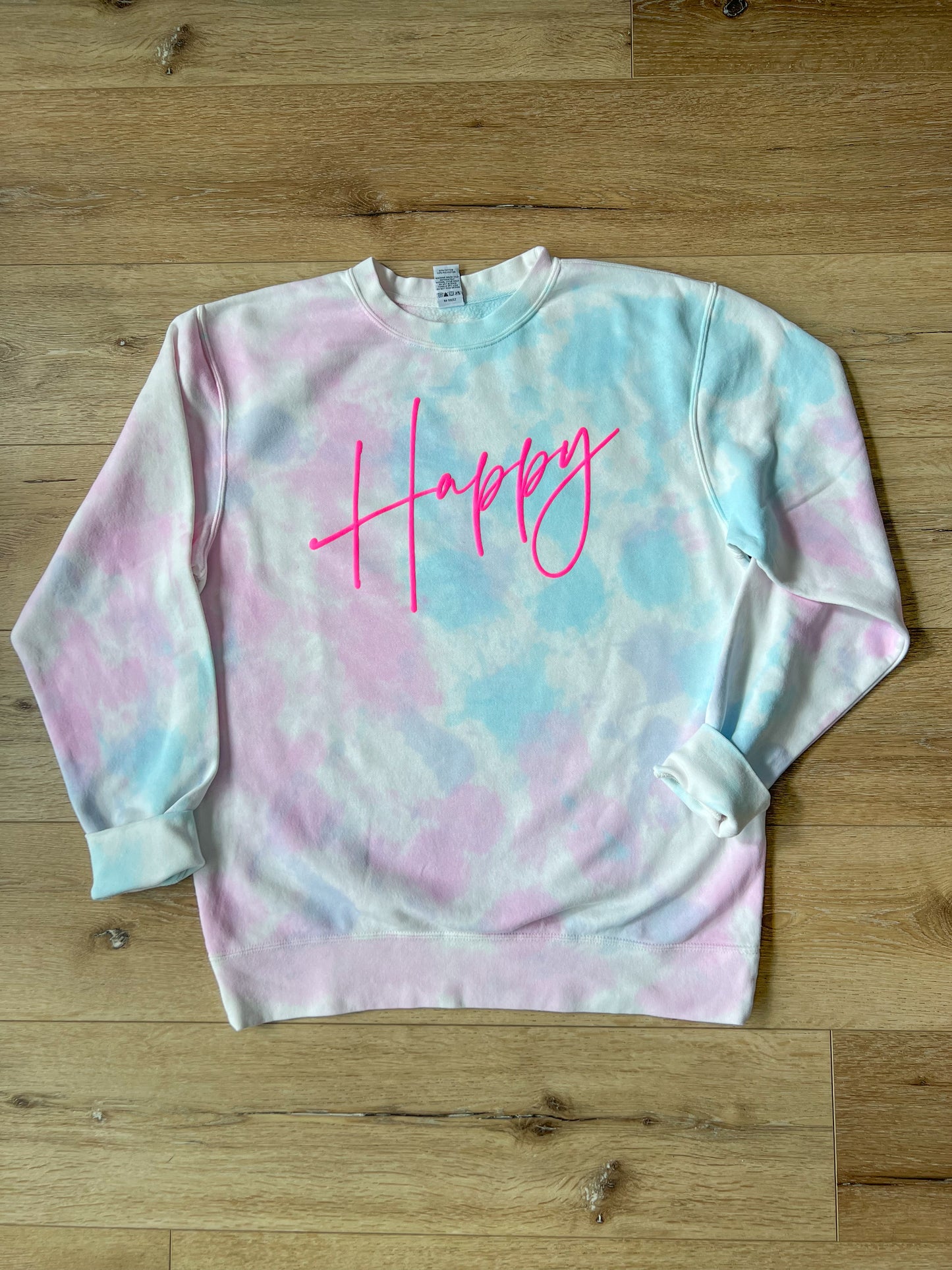 Happy in Tie Dye / Puff Print