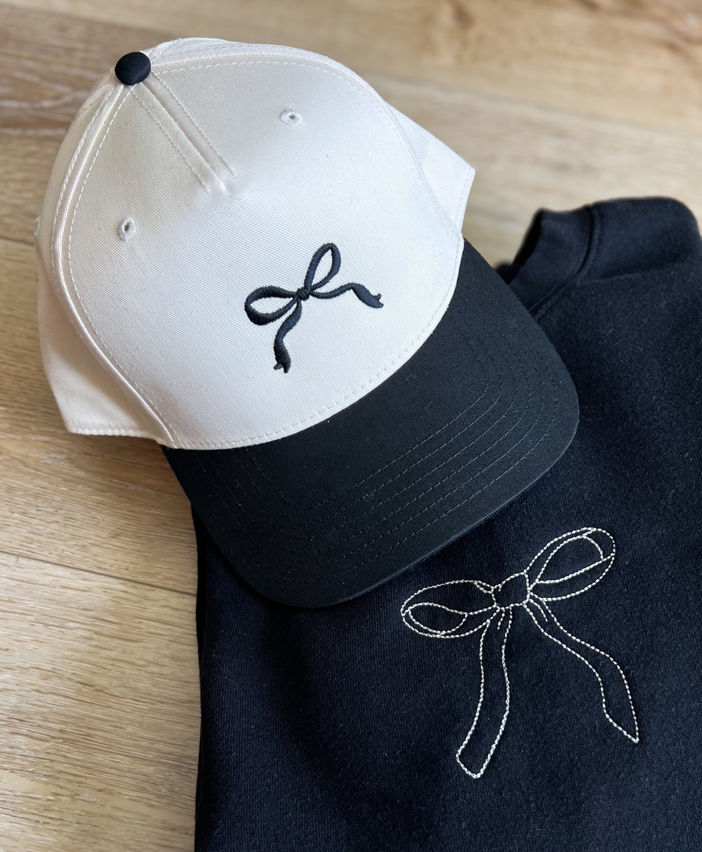 Embroidered Bow Trucker Hat