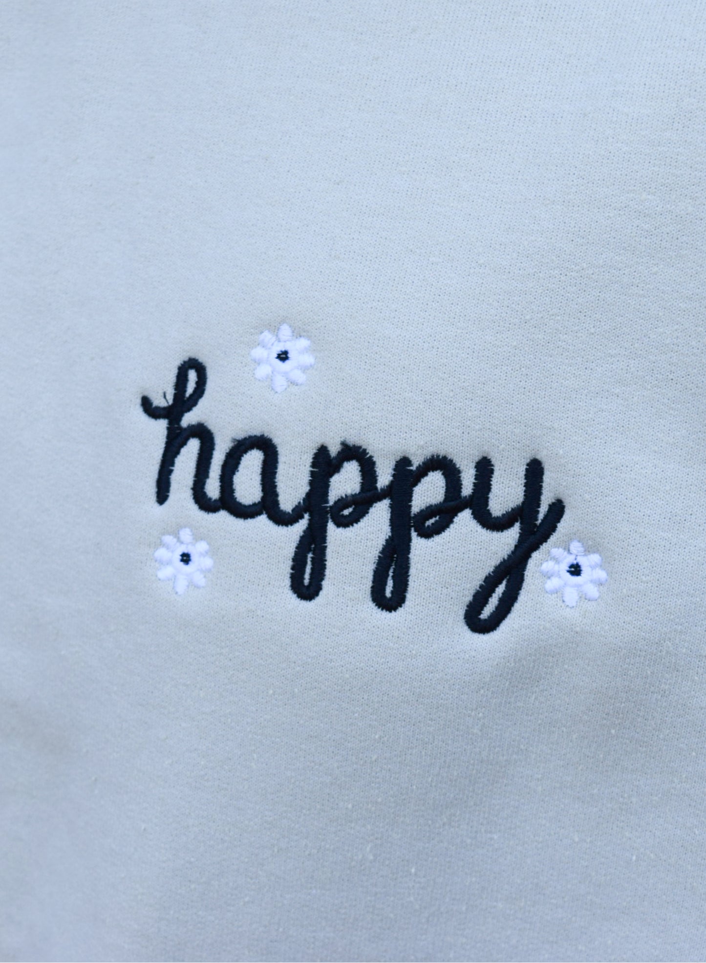 Happy Embroidered Crewneck